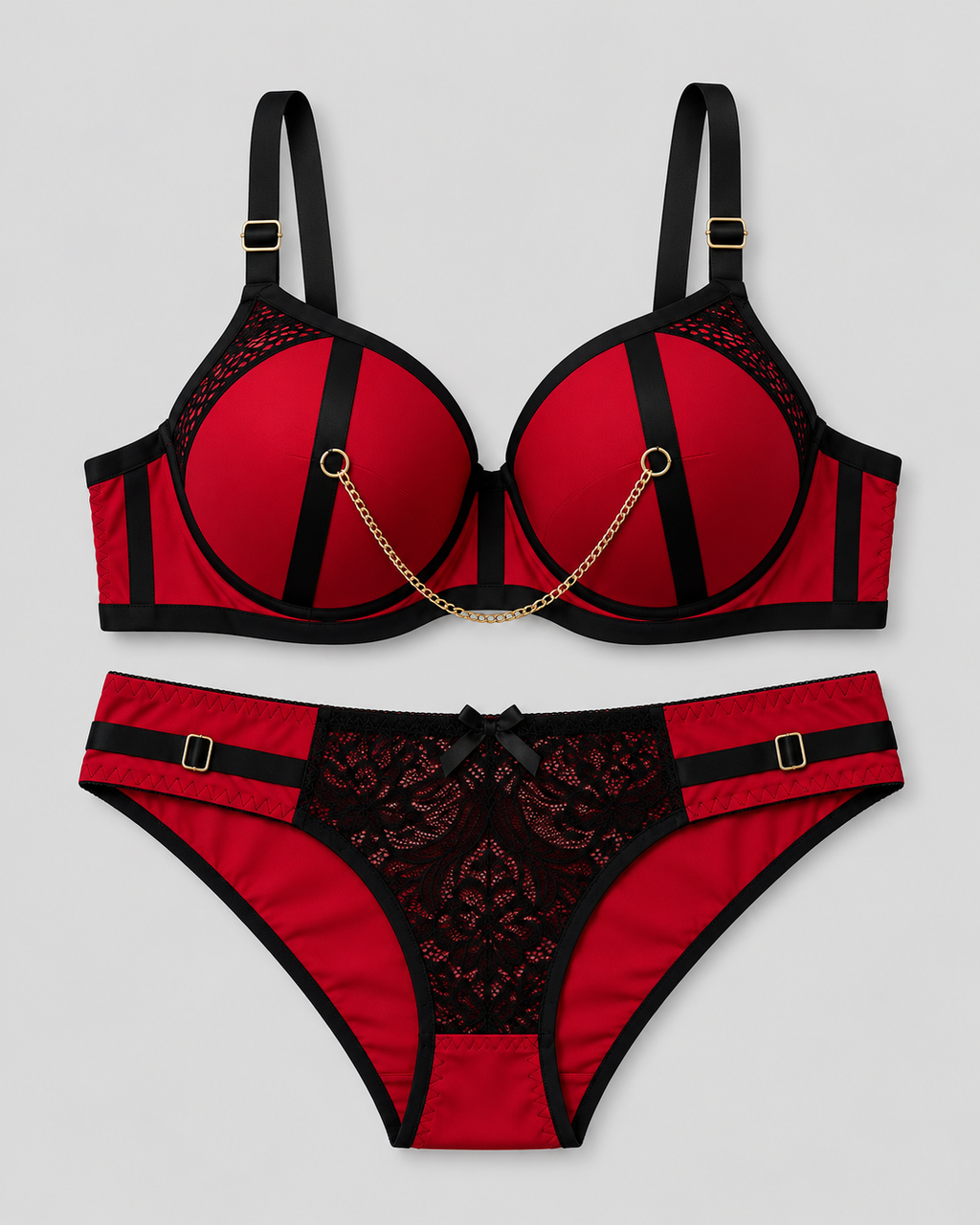 Premium Padded, Chained Bra & Panty