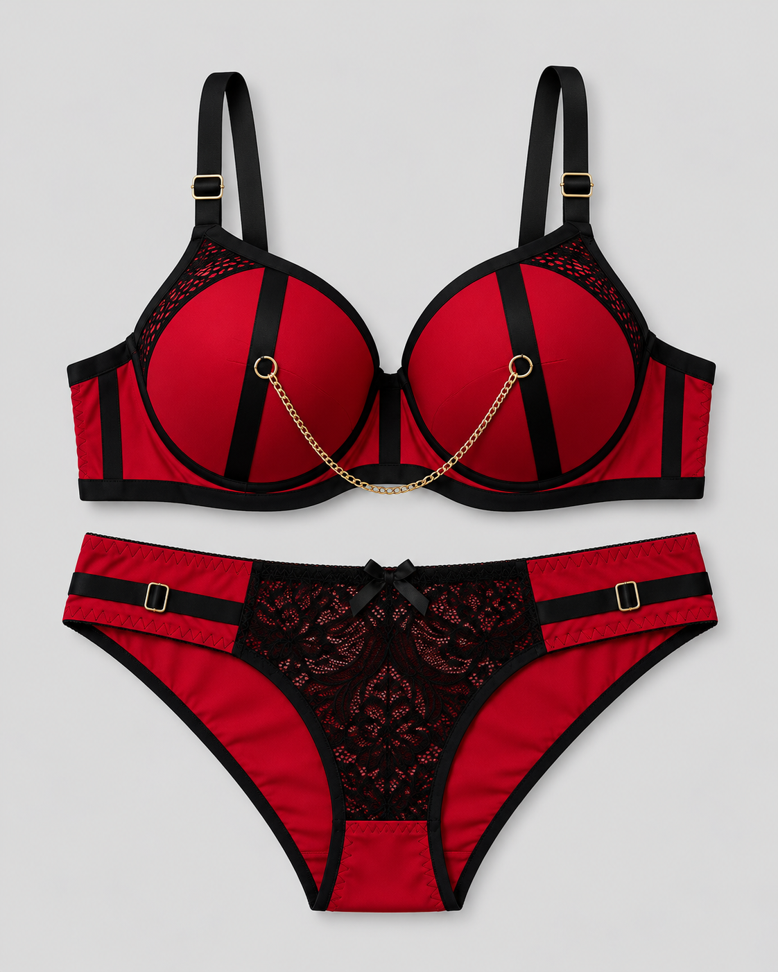 Premium Padded, Chained Bra & Panty