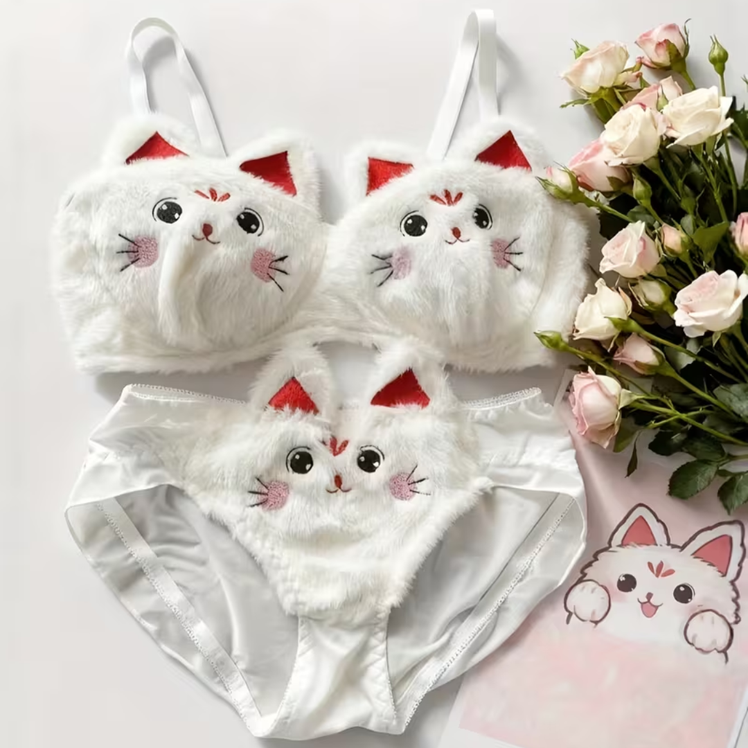 Kitty Dreamy Fluffy Bra Panty Set