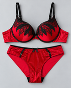 Velvet Push Up Bra Panty Set