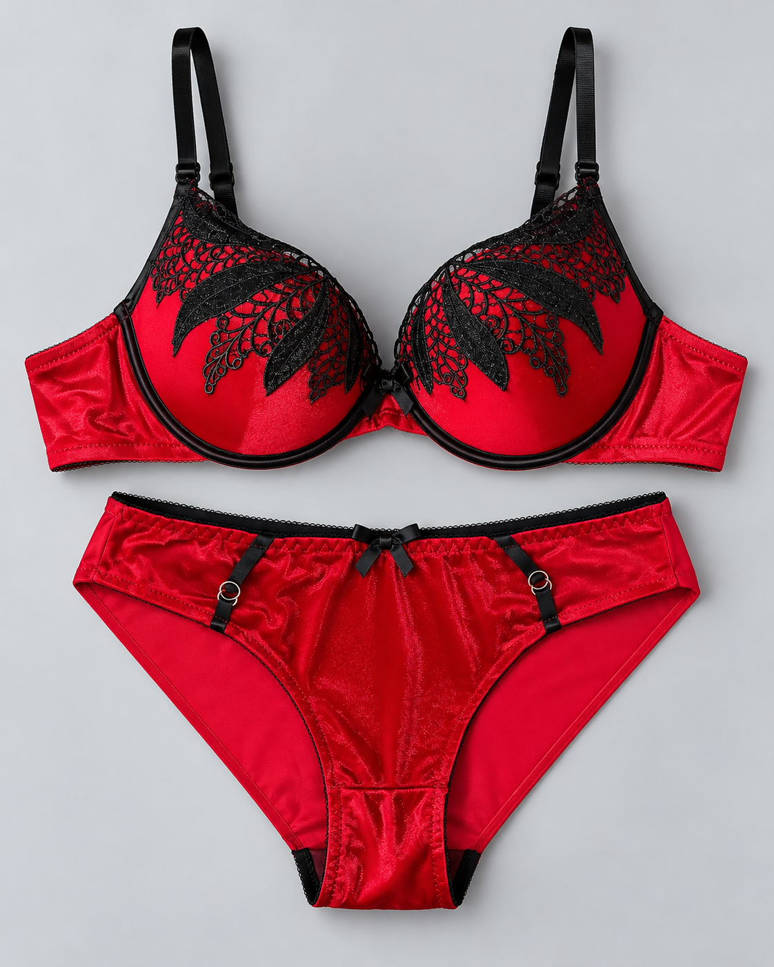 Velvet Push Up Bra Panty Set