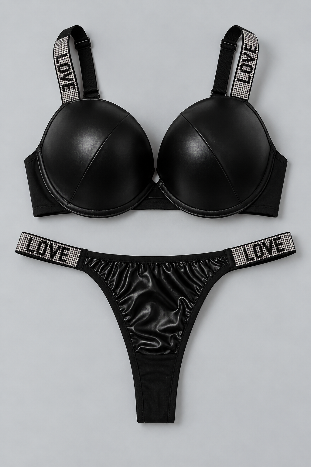 Love Secret Leather Bra & Underwear Set