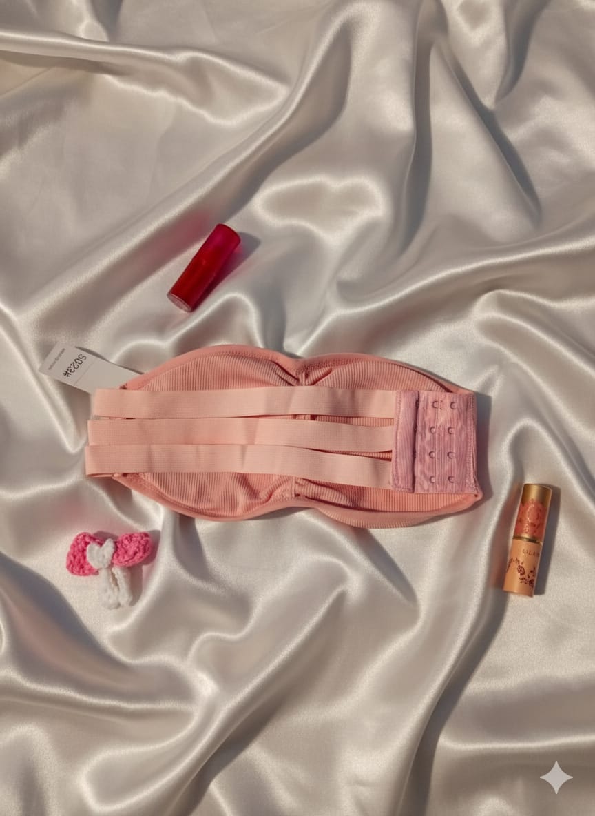 Pink Seamless Strapless Padded Bra