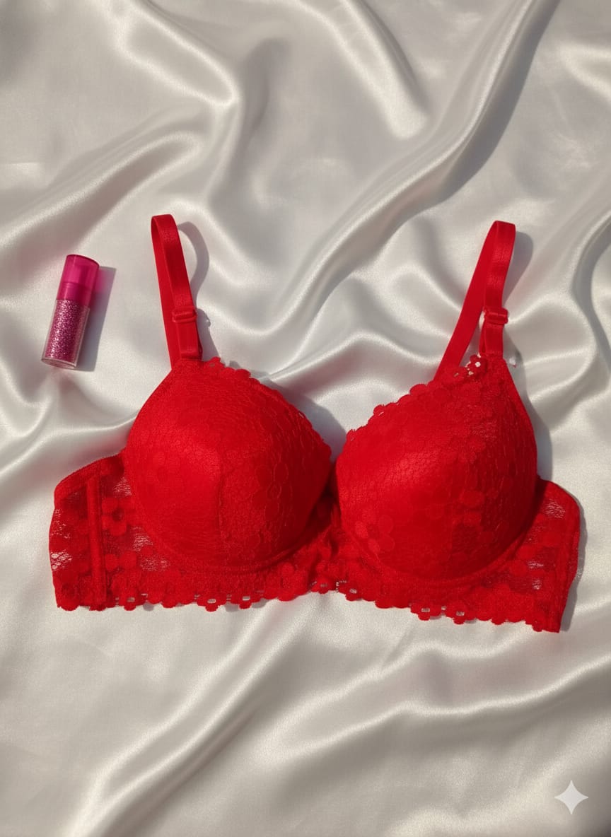 Premium Red French Style Romantic Lace Lingerie Set