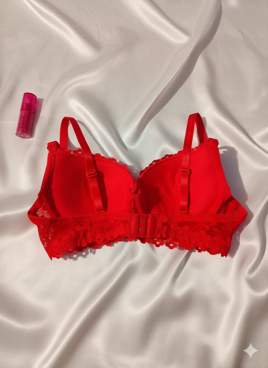 Premium Red French Style Romantic Lace Lingerie Set