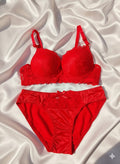Premium Red French Style Romantic Lace Lingerie Set