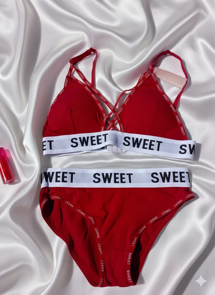 Bikini Style Sweet Criss Cross Bra & Panty Set