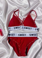 Bikini Style Sweet Criss Cross Bra & Panty Set