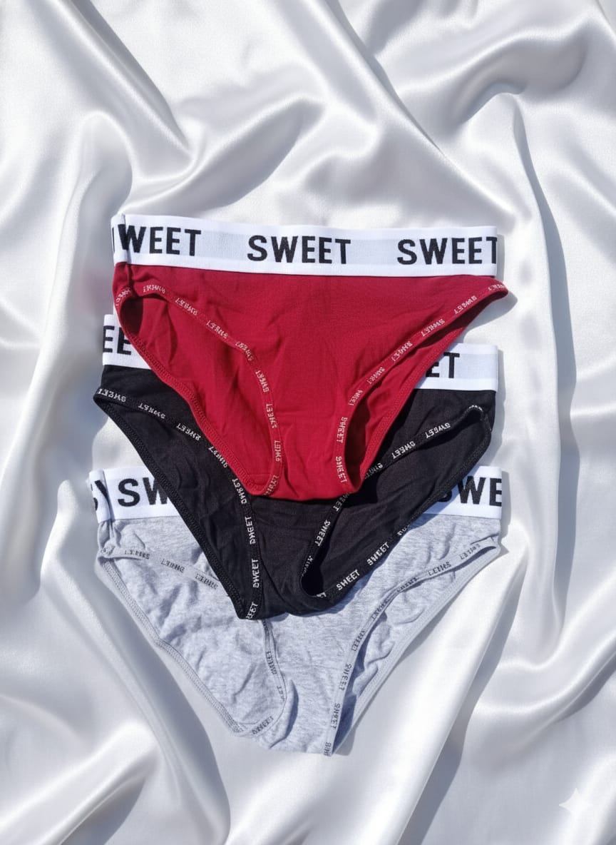 Bikini Style Sweet Criss Cross Bra & Panty Set (Pack of 3)