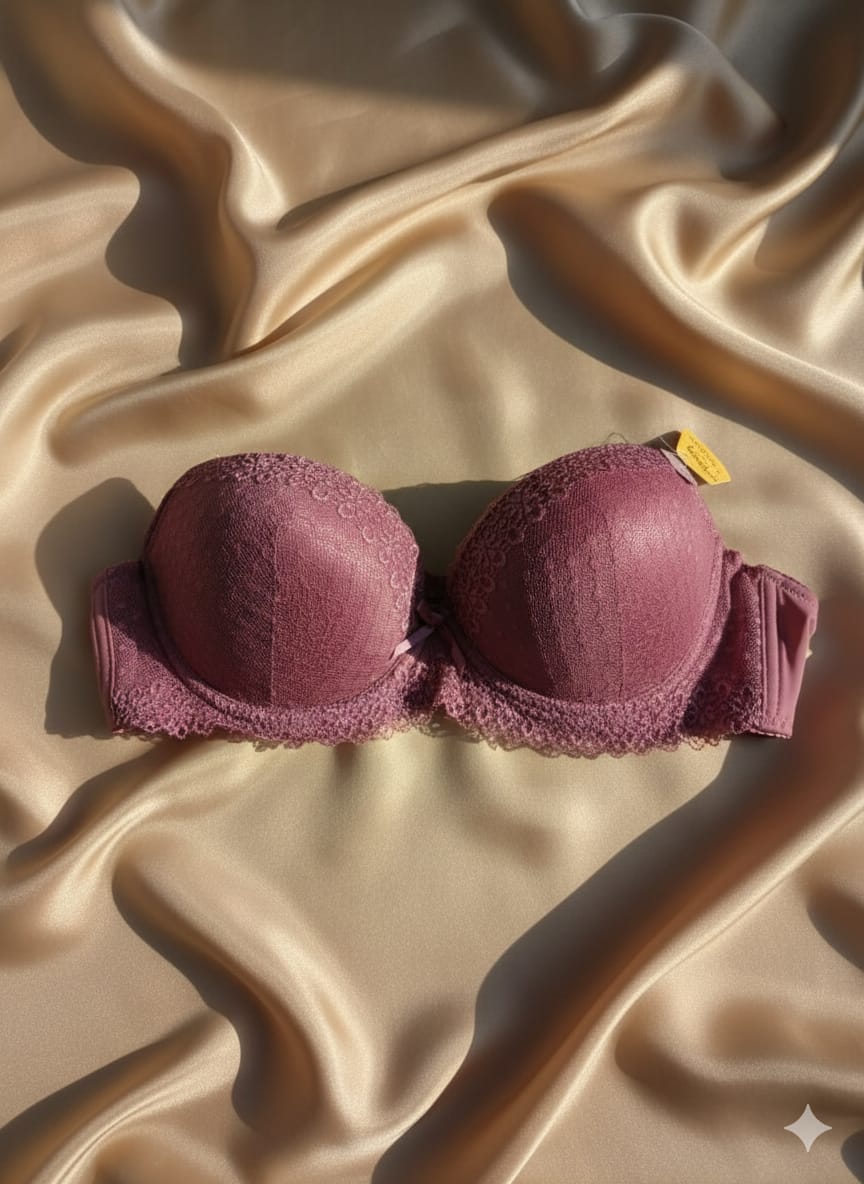 Premium Purple Thin Padded Lacy Bra