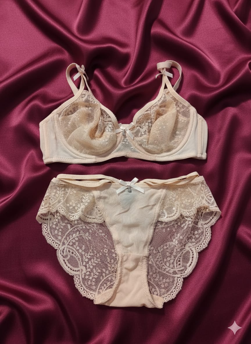 Summer Breathable Fancy Lacy Bra & Panty Set