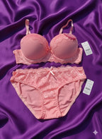 Beautiful  Single Padded Boxy Bra & Panty Set