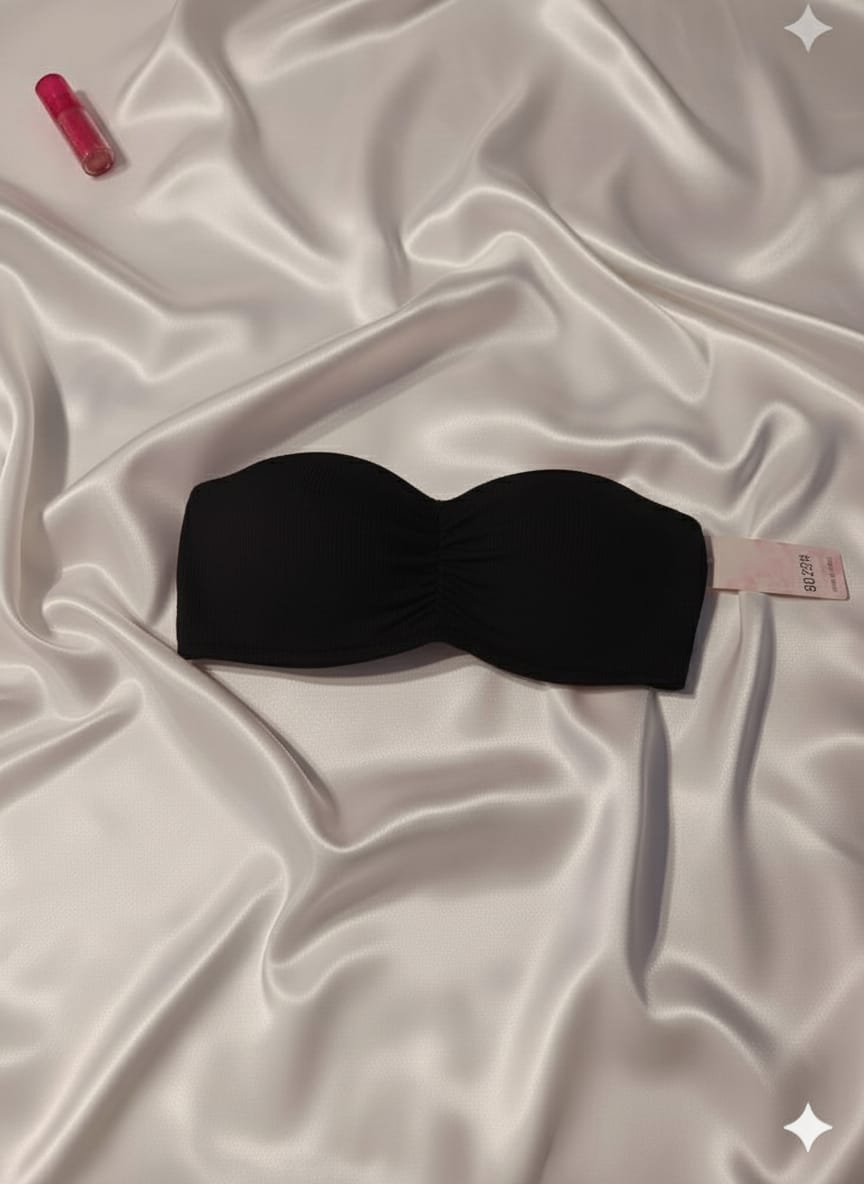 Black Seamless Strapless Padded Bra