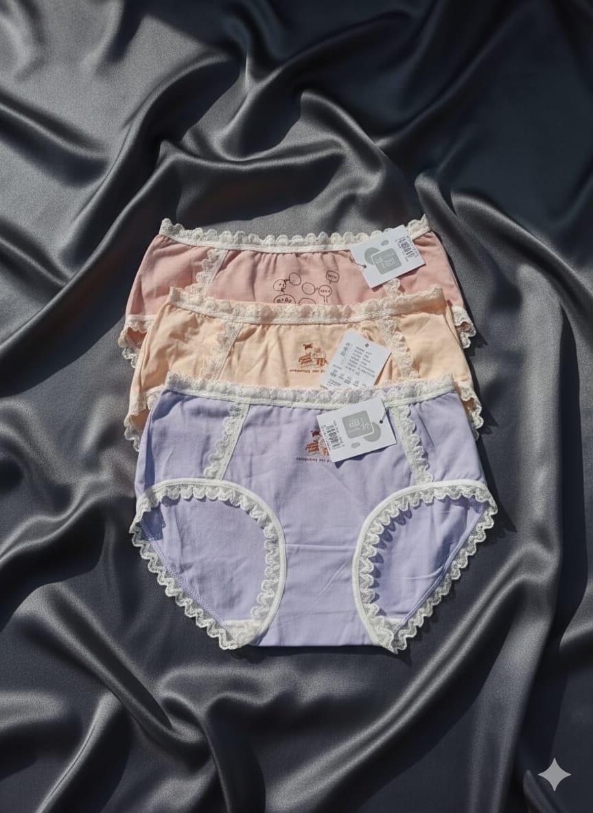 China Pure Cotton Lace Grace Panties (Pack of 3)