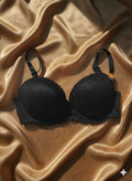Premium Black Thin Padded Lacy Bra