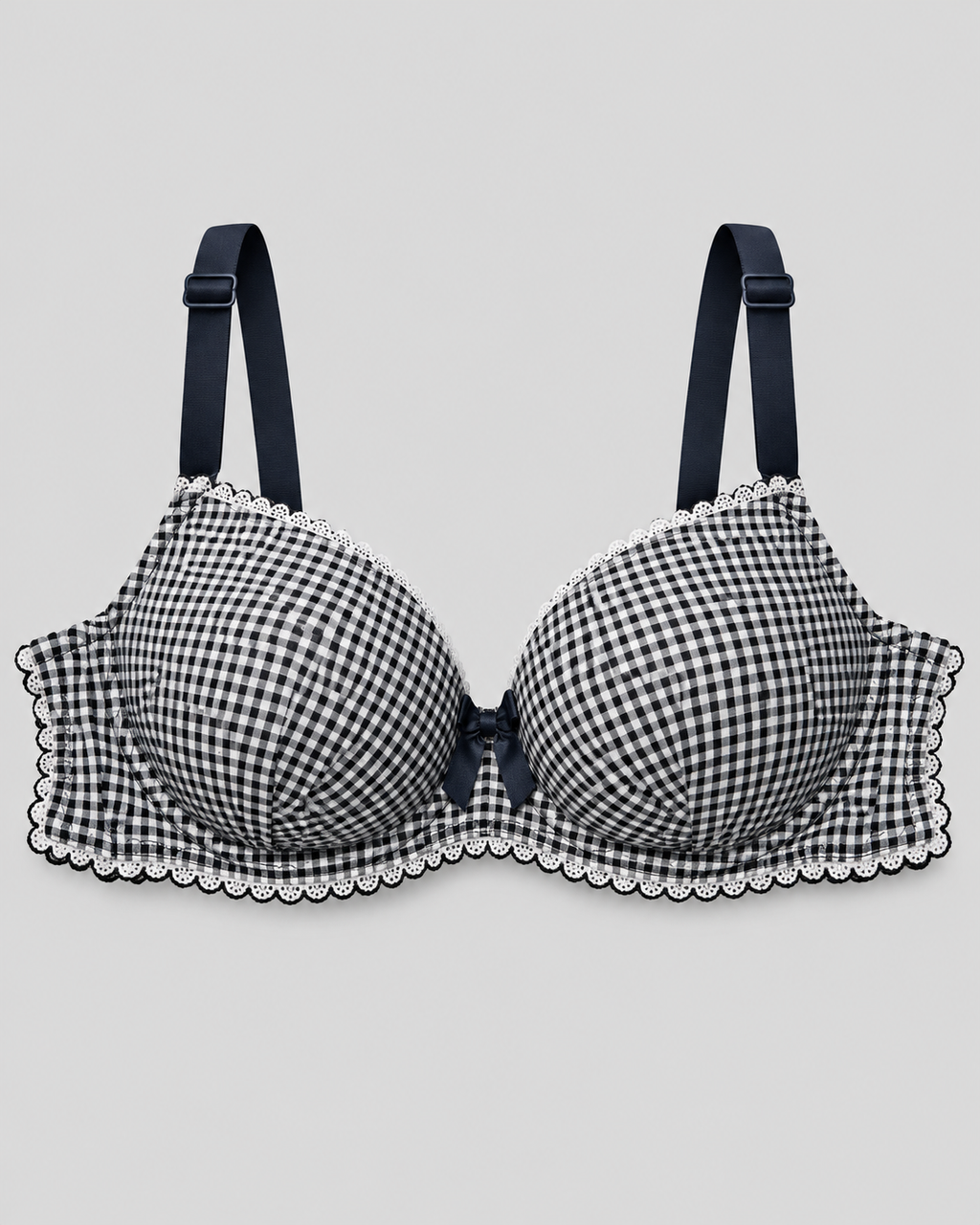 Double Padded Check Print Bra
