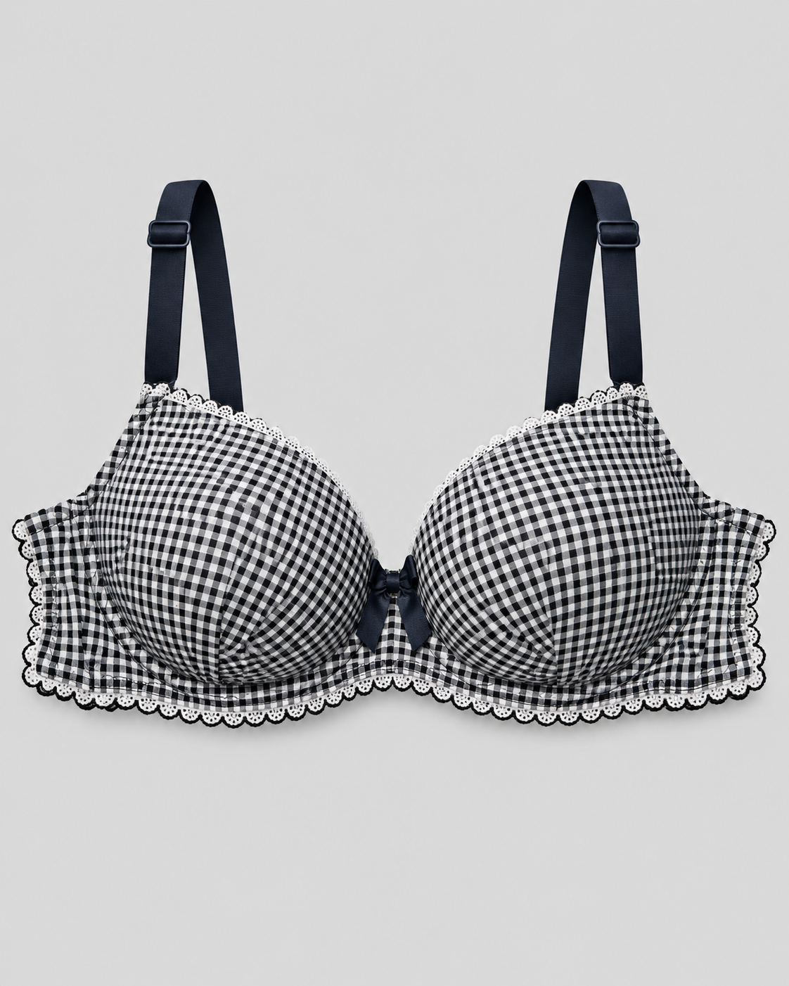Double Padded Check Print Bra