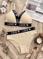 Napfluff 2pcs/Set  Wireless Padded Comfortable Women Bra Set