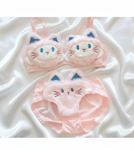 Kitty Dreamy Fluffy Bra Panty Set