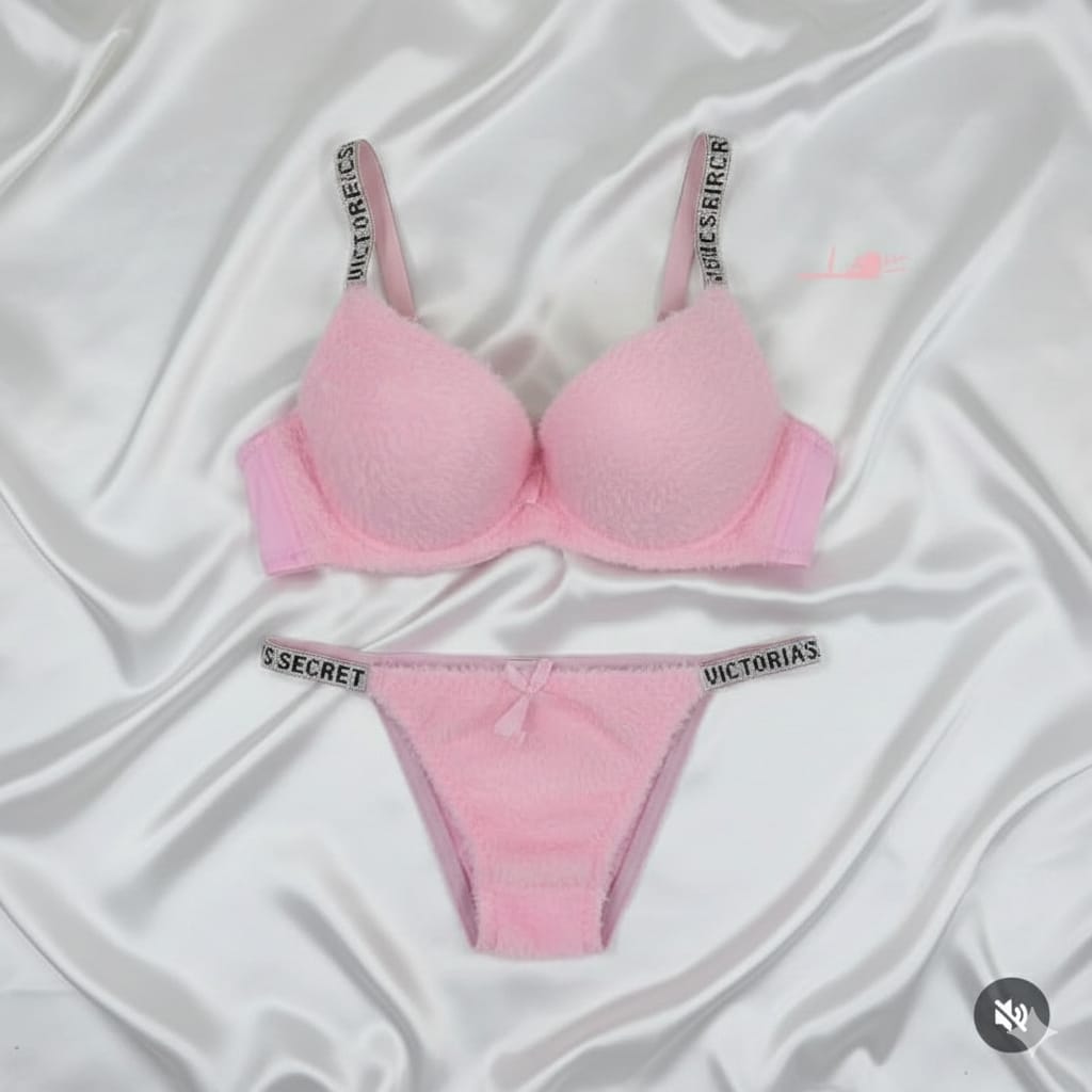 Victoria Secret Trendy Fluffy Bra & Panty Set