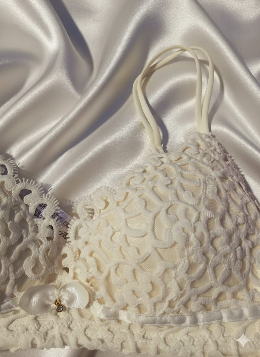 Premium White French Style Romantic Lace Lingerie Set