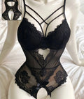 Strappy crochless,backless bodysuit