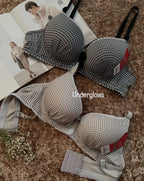 Double Padded Check Print Bra