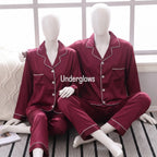 Silk pjs for couples, Sleepwear Set