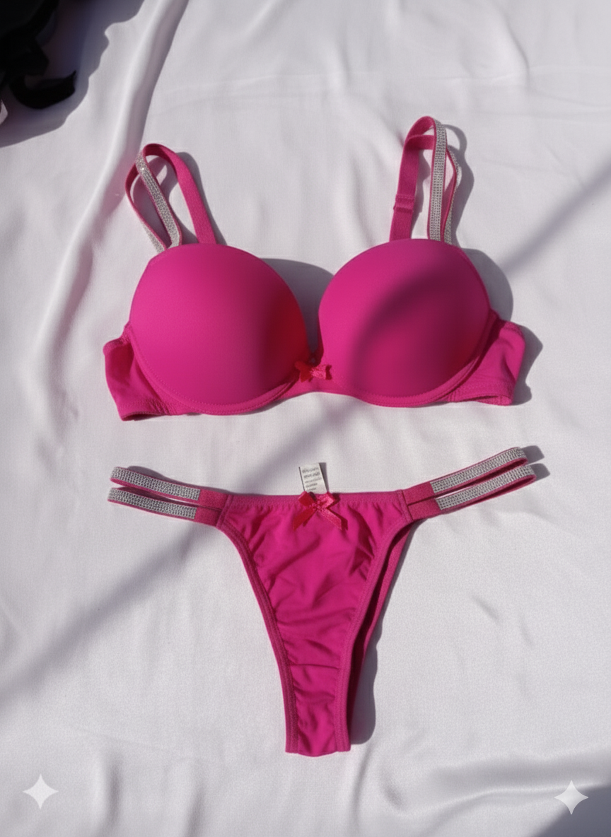 (Copy) Elegant wear sexy push up bra and lacy panty set with double straps