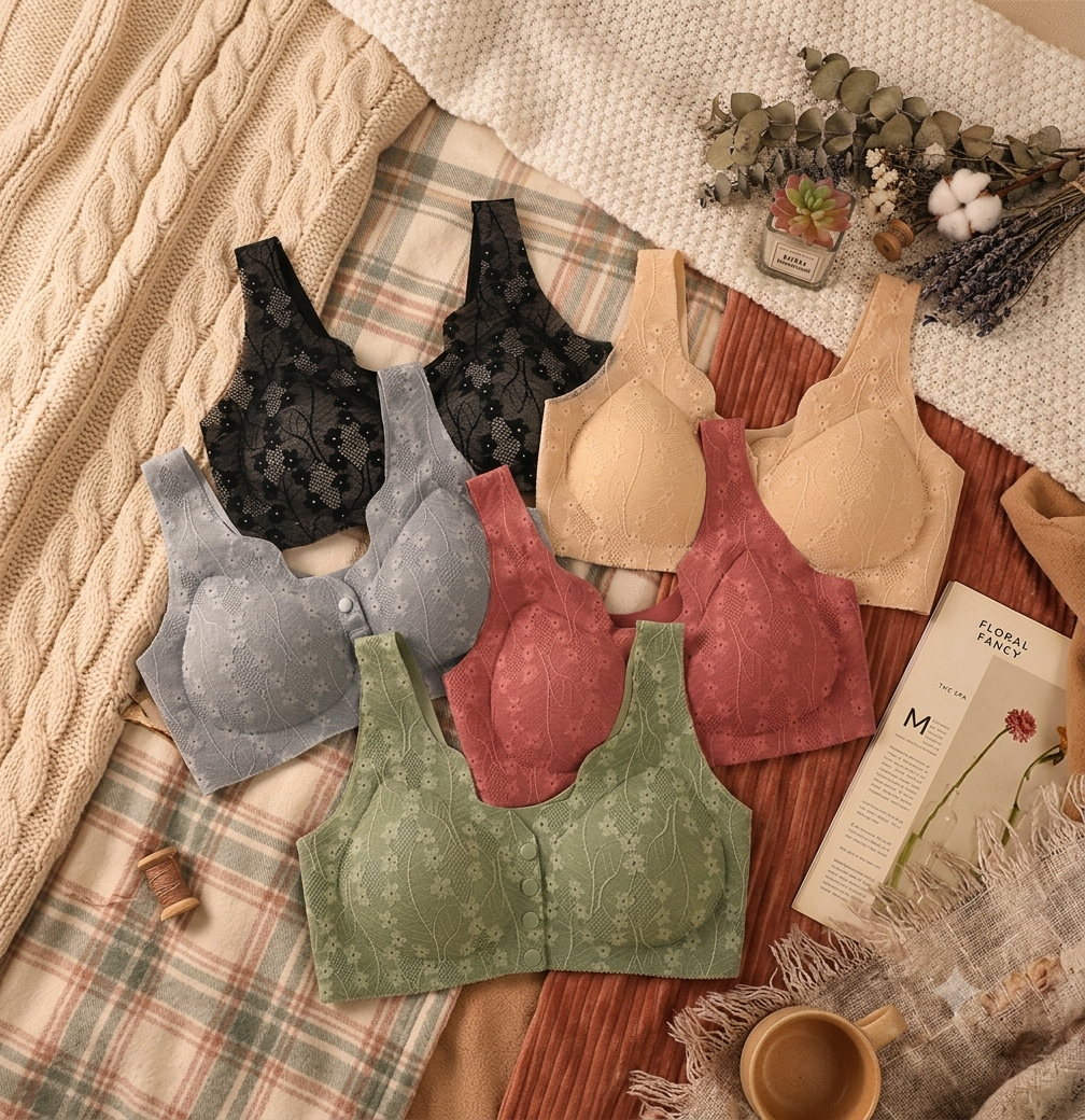 Front Open Buttoned Padded lacy Bra For Maternity