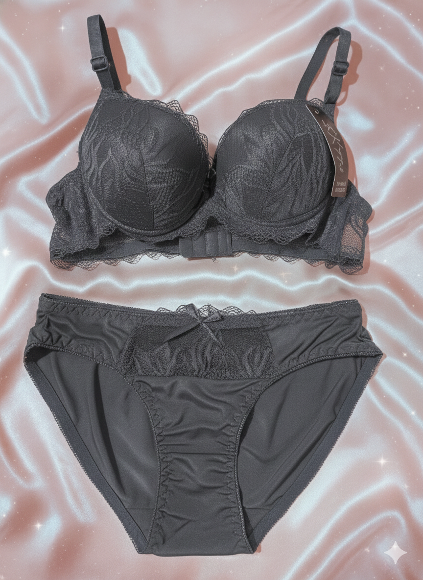 Malai fabric lace Wired  Padded Lingerie Set