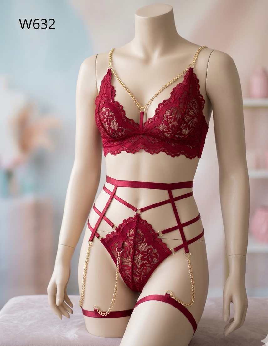 2PC Lingerie Lace Garter Set