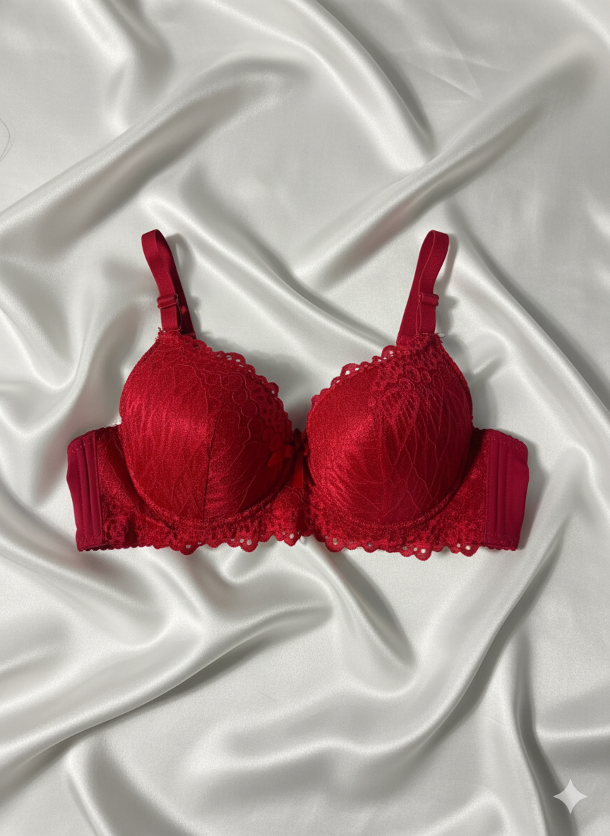 Bridal Wired Lacy Padded Lingerie Set