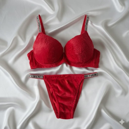 Victoria Secret Trendy Fluffy Bra & Panty Set