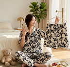 3 PC Lounge wear Leaf Print Pajama Set