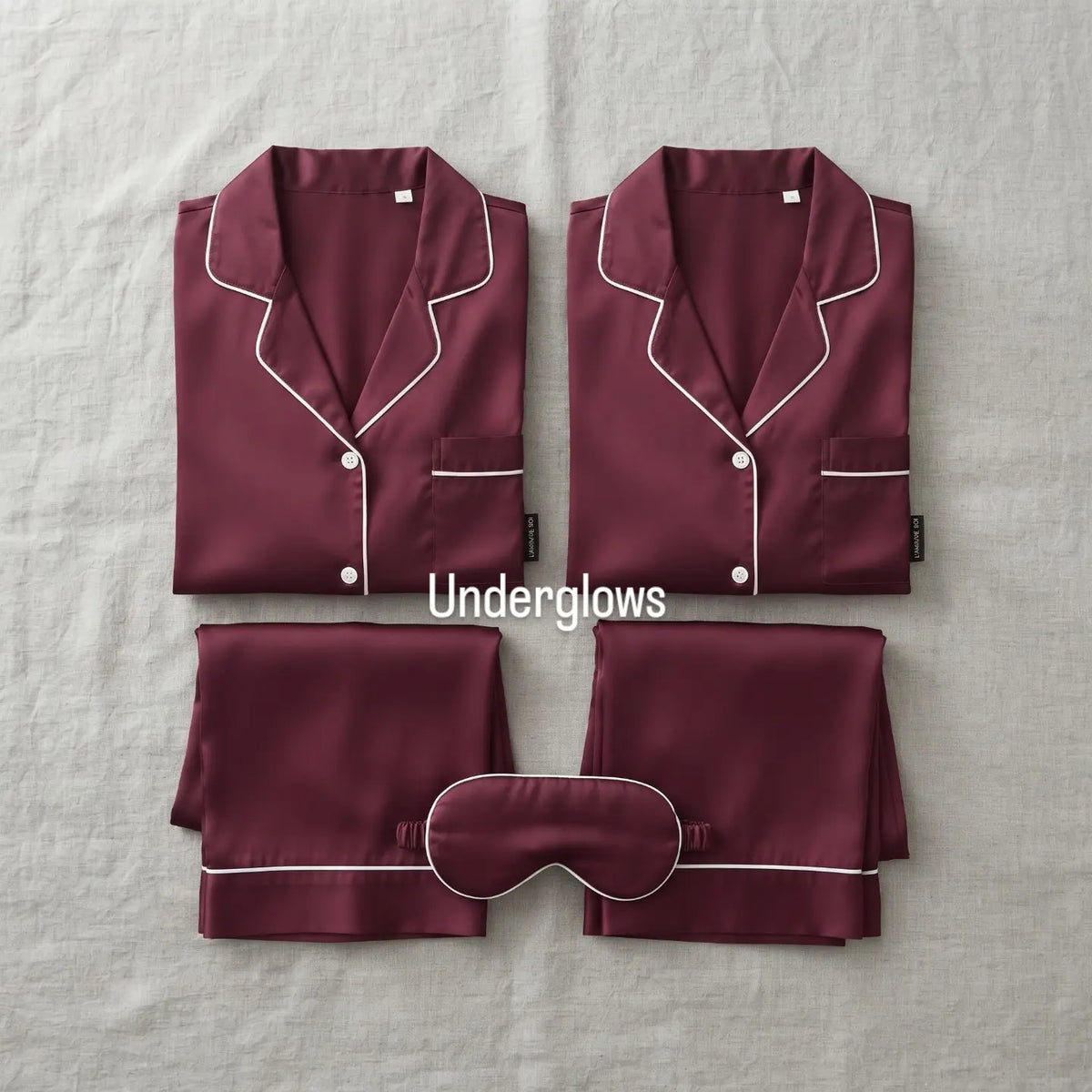 Silk pjs for couples, Sleepwear Set