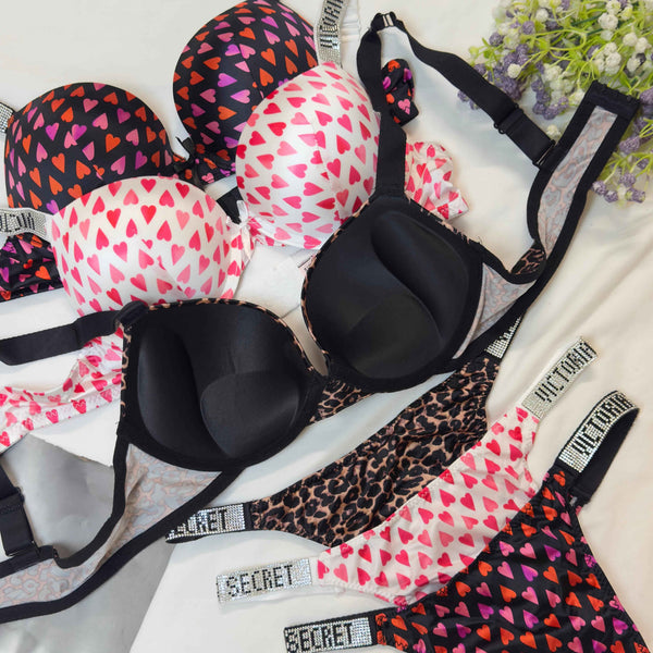 Victoria Secret Heart Pushup Bra & Panty Set