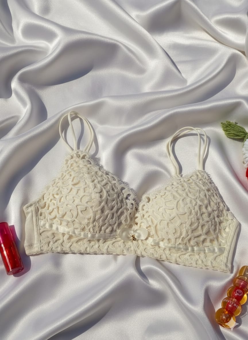 Premium White French Style Romantic Lace Lingerie Set