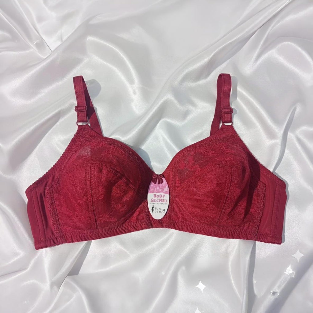 Premium Red Net Lacy Bra (Non Padded - Non Wired Bra)