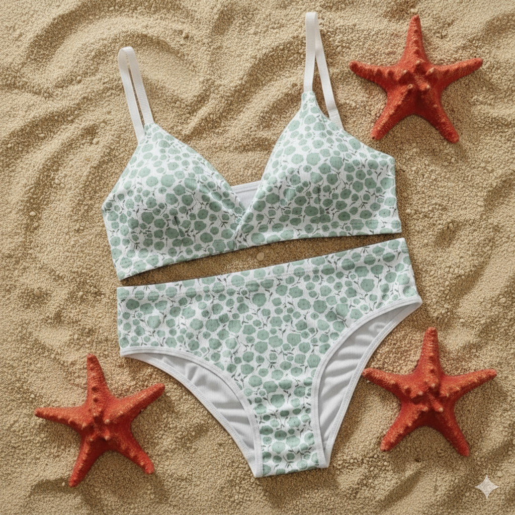 Ladies important mini Summer bikini style lite padded floral set (free size  32 to 34)