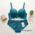 Luxury wear lacy + beaded strap bra and panty set