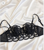 Trendy see through lacy bra set
