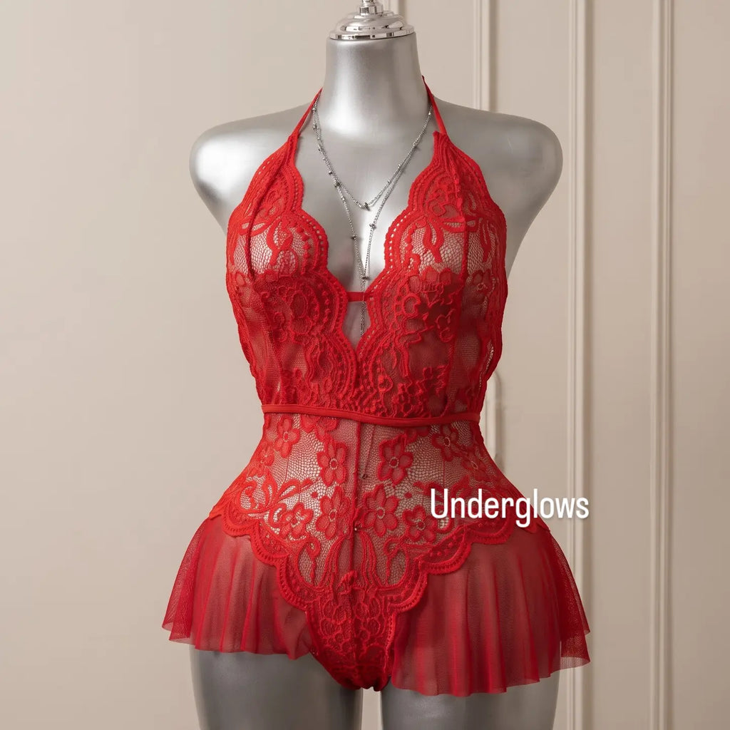 Strappy crochless,backless bodysuit