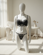 Trendy see through lacy bra set