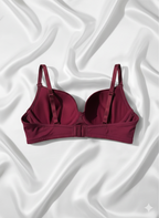 Premium Maroon Half Cup Push Up Double Padded Bra