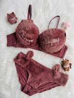 Trendy Fluffy Bunny Bra Panty Set