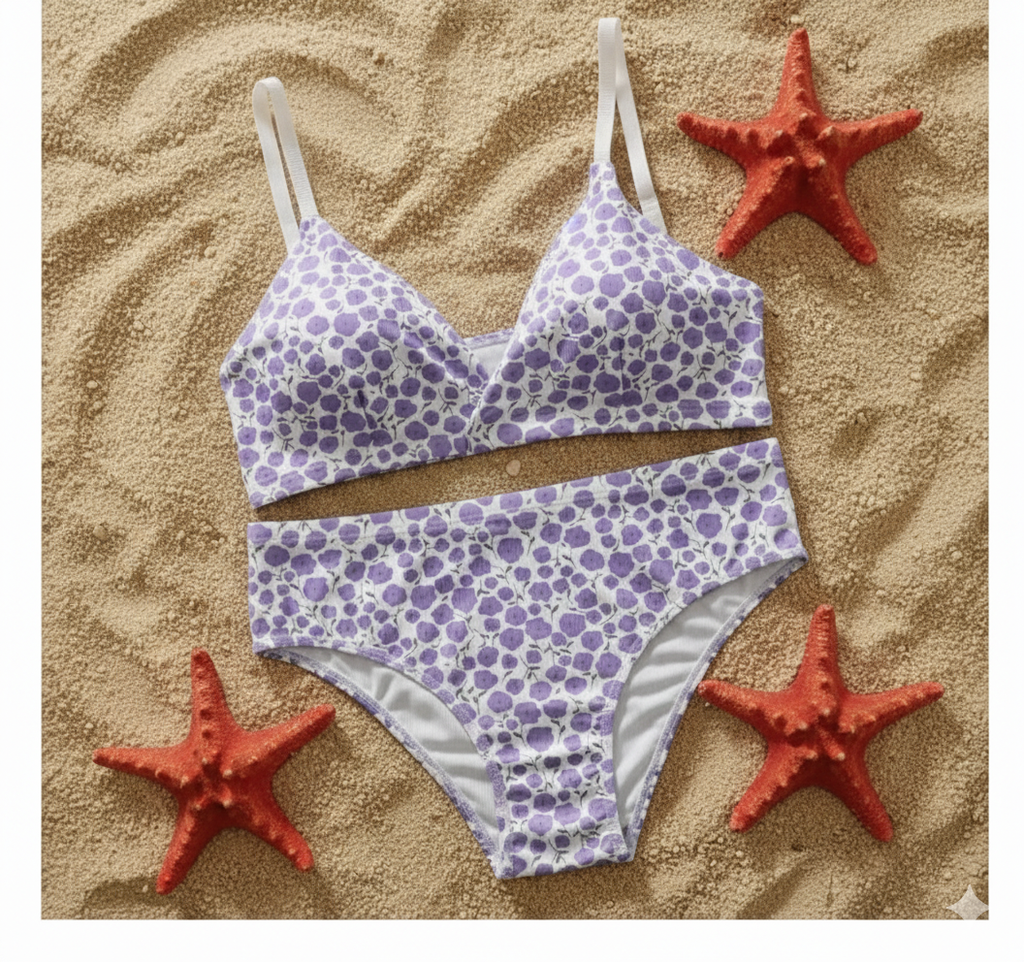 Ladies important mini Summer bikini style lite padded floral set (free size  32 to 34)