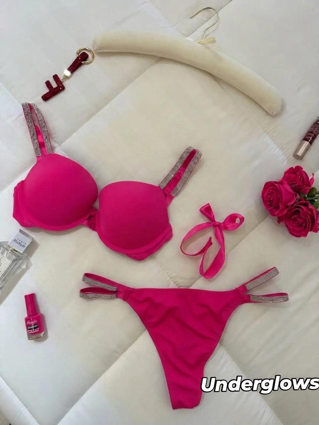Elegant Wear Double Straps Bra Panty Set