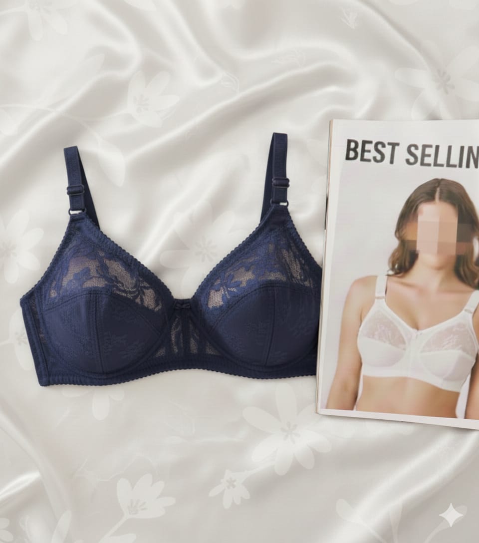 Premium Net Lacy Bra Non Padded