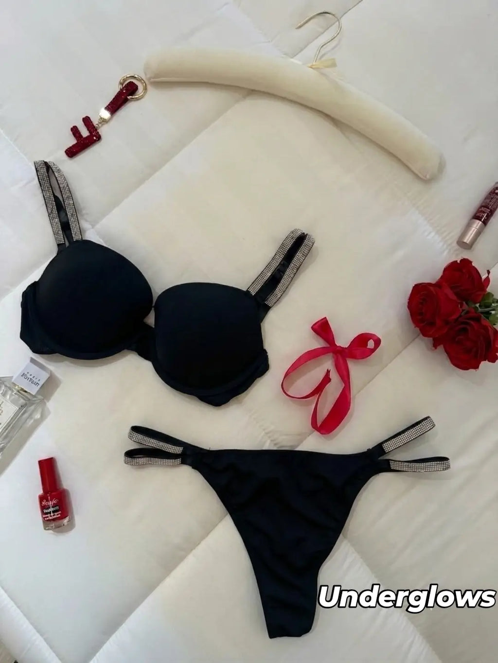 Elegant Wear Double Straps Bra Panty Set